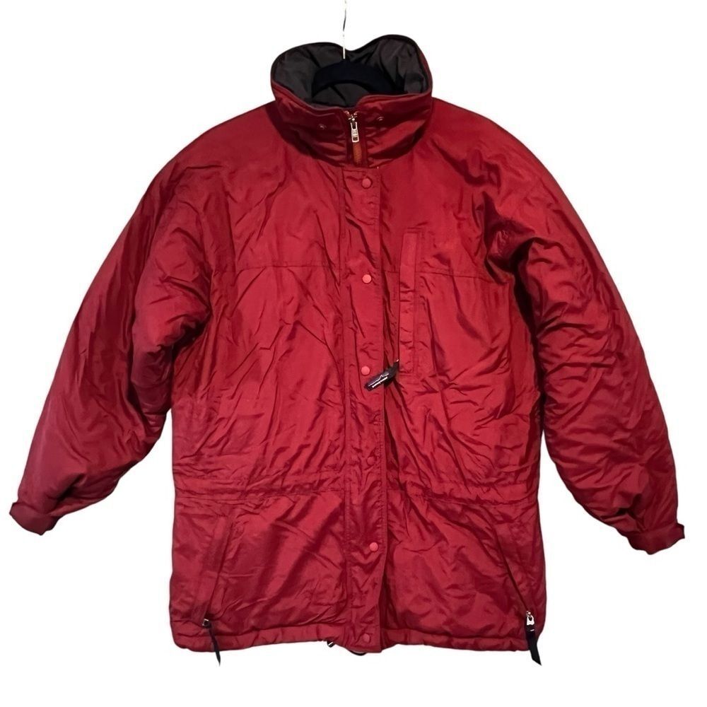 Patagonia Vintage Women's Parka Coat Red S Mid Length Insulated Winter